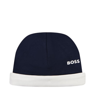 Gorro doble vista BOSS azul para bebés